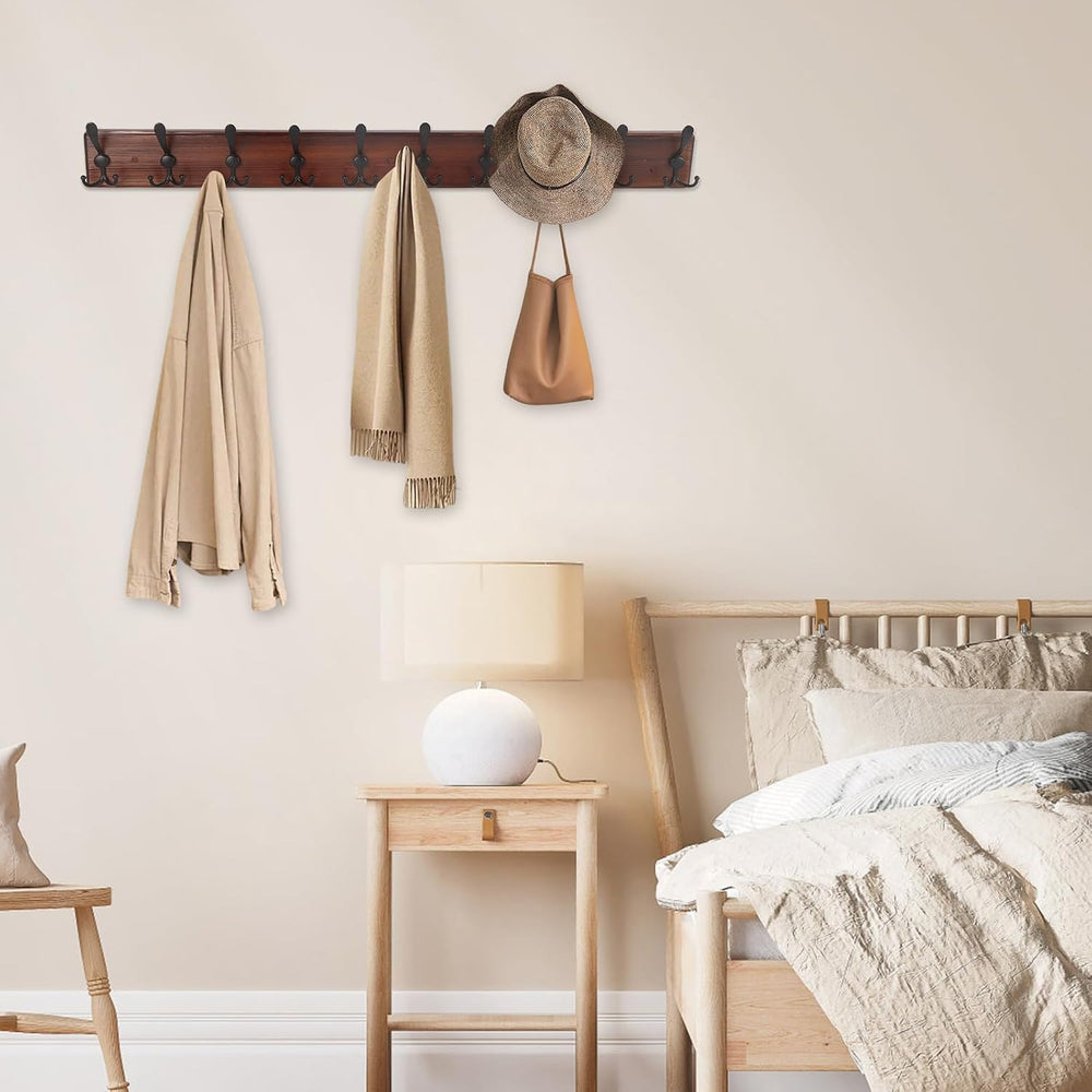 Kuhome 38.6'' Large Coat Rack Wall Mount Coat Hooks Coat Hanger with ...