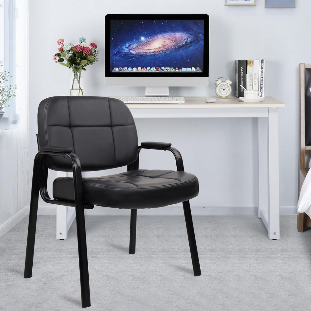 CLATINA Big & Tall 400 lbs Waiting Room Guest Chair, Leather Office Recep...