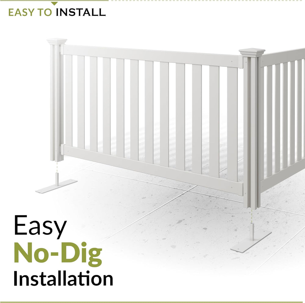 Zippity Davidson Portable Event Fence, White Vinyl Freestanding Kit