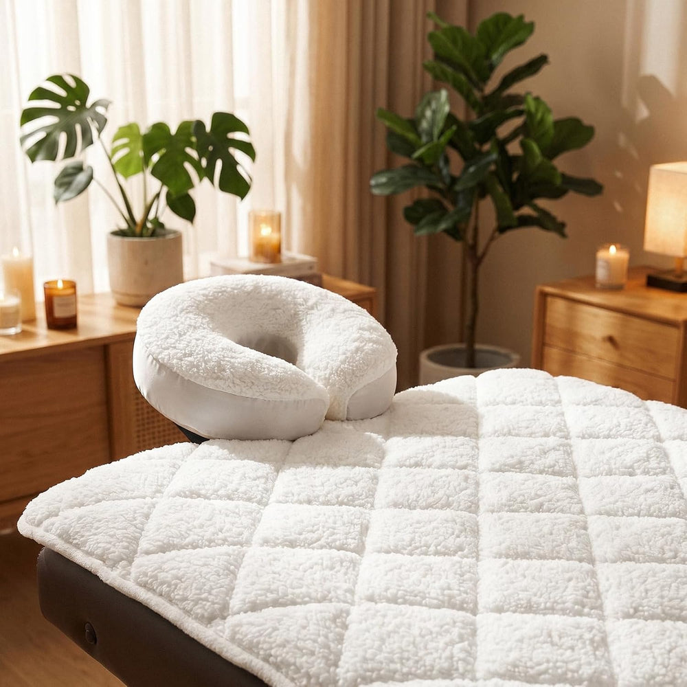 Fleece Massage Table Pad Set Double-Sided Quilted, 72"×30"