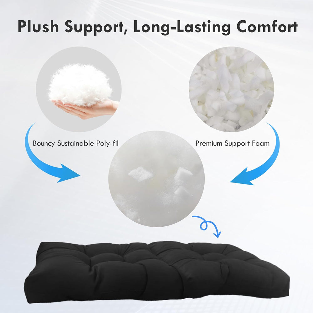 Outdoor High Back Chair Cushions 42"x 21" x 4", Waterproof Pat...