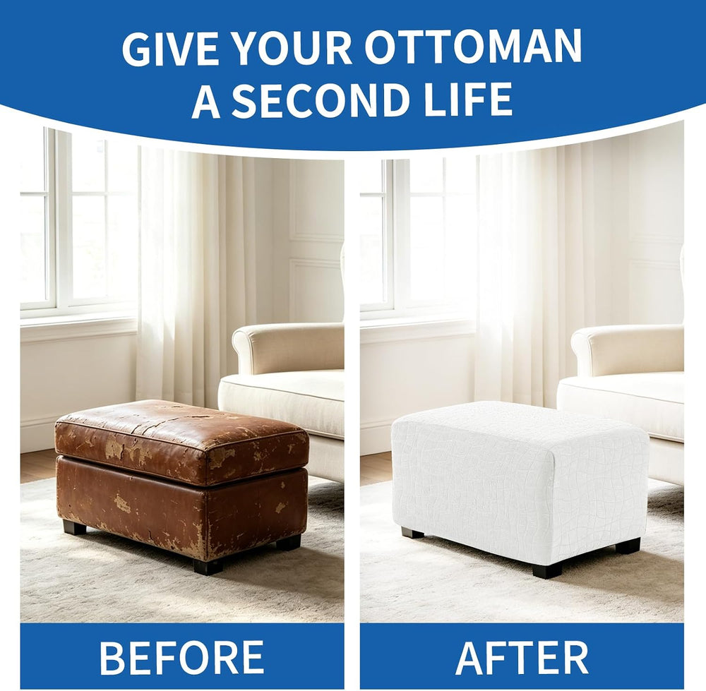 Waterproof Ottoman Cover Slipcover Washable Stretch Living Room