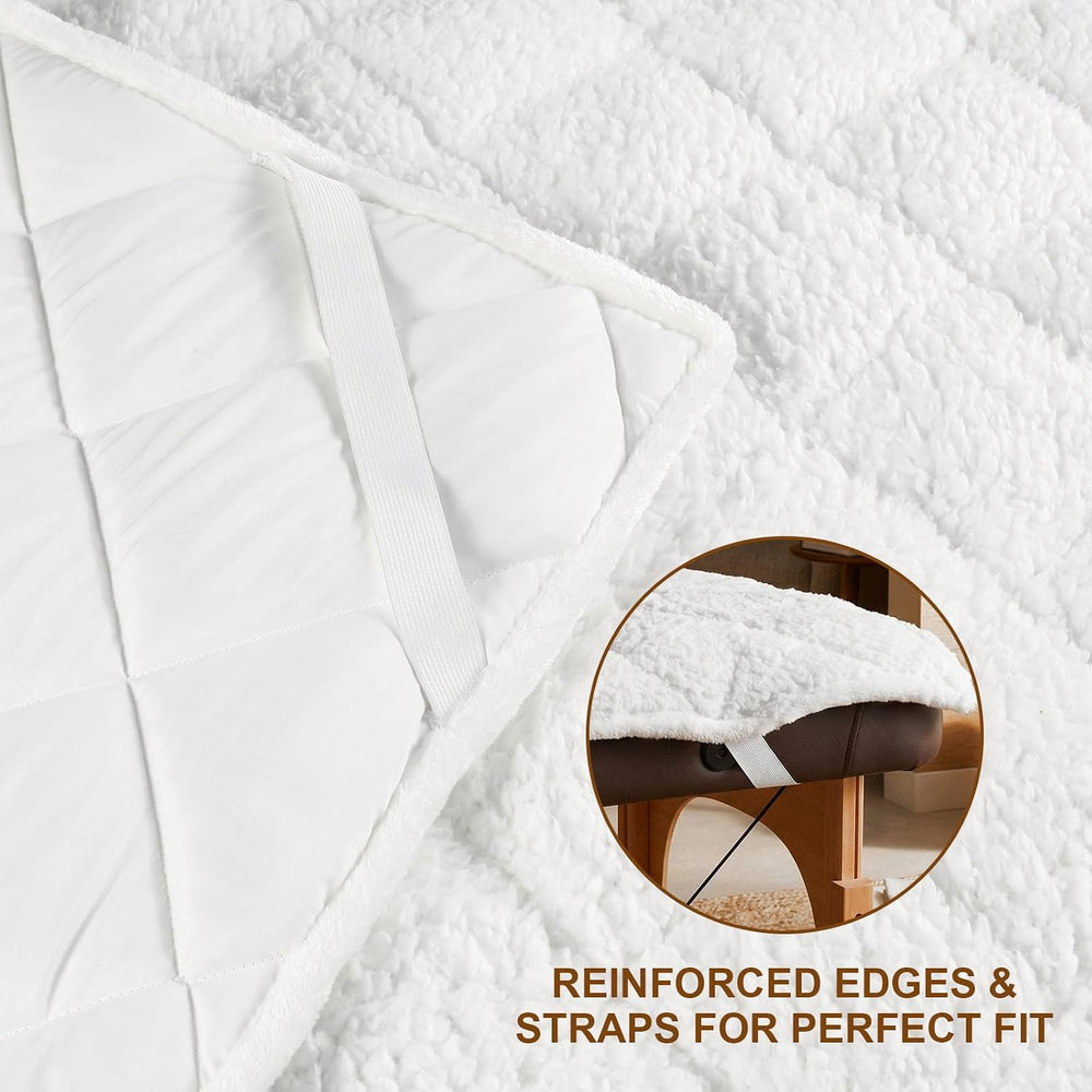 Fleece Massage Table Pad Set Double-Sided Quilted, 72"×30"