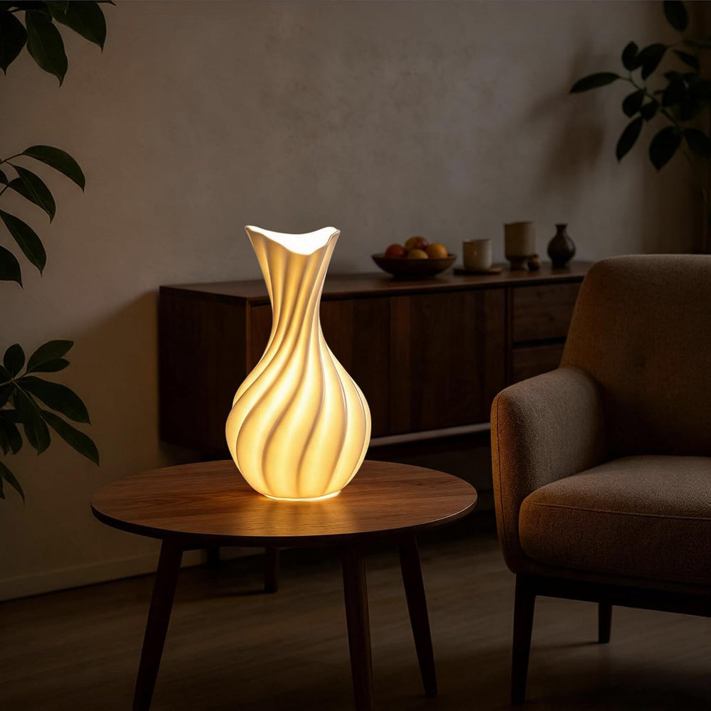 Hamucd Modern Ceramic Decorative Table Lamp for Bedroom Living Room-Vela