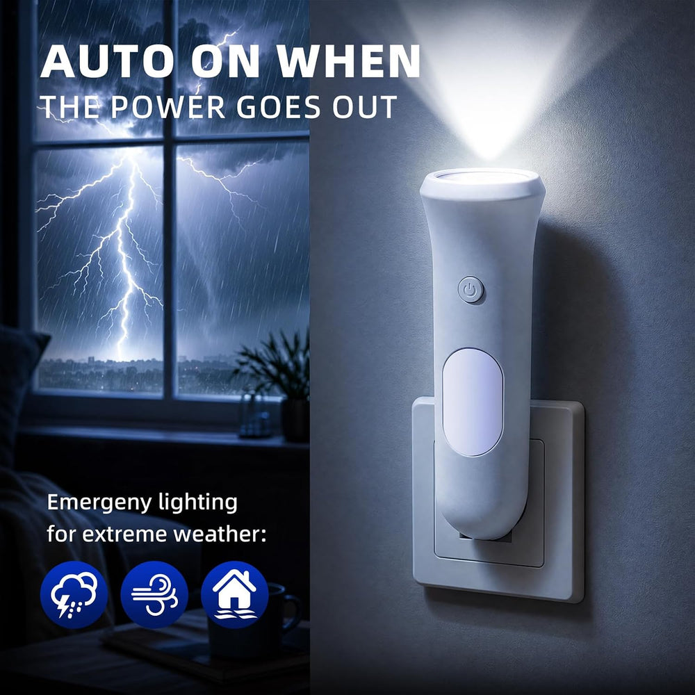 ROSSEX 4 in 1 Emergency Lights for Home Power Failure, 3 Pcs Rechargeable LED...