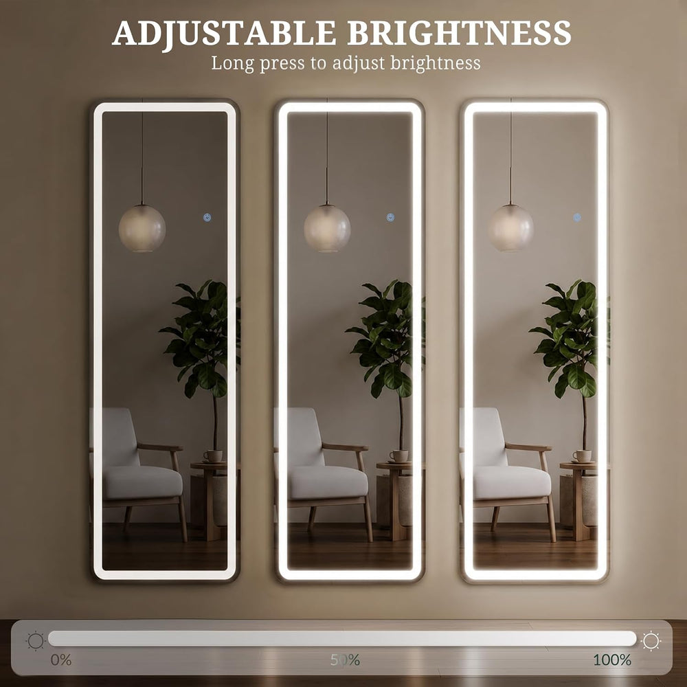 LED Mirror Full Length with Lights, 59.85"x15.75" Lighted Full Body...