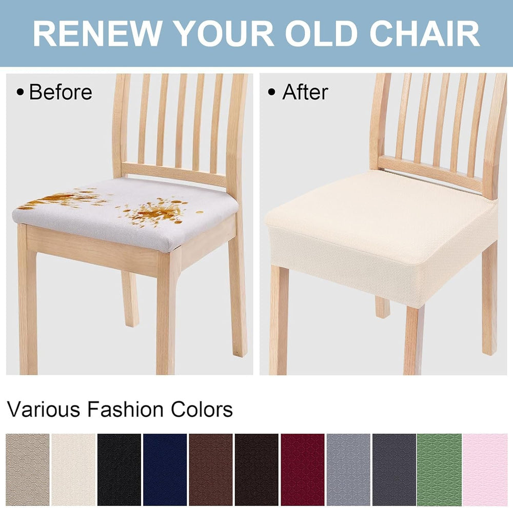 Smiry Stretch Jacquard Seat Covers for Dining Room Chairs Set of 4