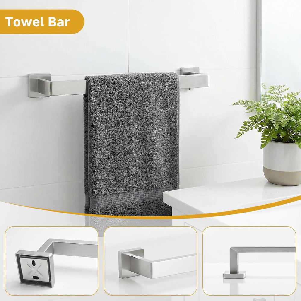 5 Piece Bathroom Towel Bar Set - SUS304 Stainless Steel Brushed Nickel Bath T...