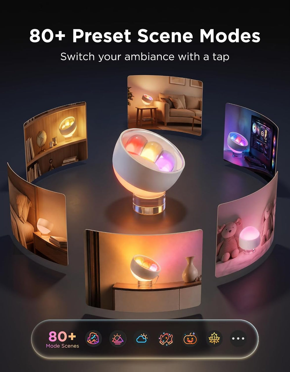Govee Wallwasher Smart Table Lamp with Dual-Light Source Night Light Corded