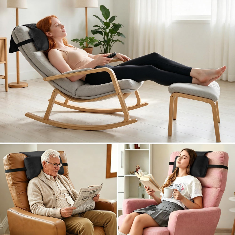 Head Recliner Pillow Adjustable Shredded Memory Foam Headrest Pillow for Recl...