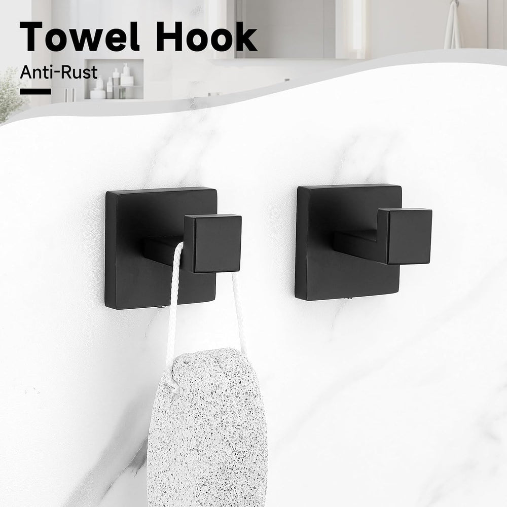 Black Towel Bar Set, 5-Pieces Bathroom Hardware Set,23.6 Inch Towel Rack Set ...