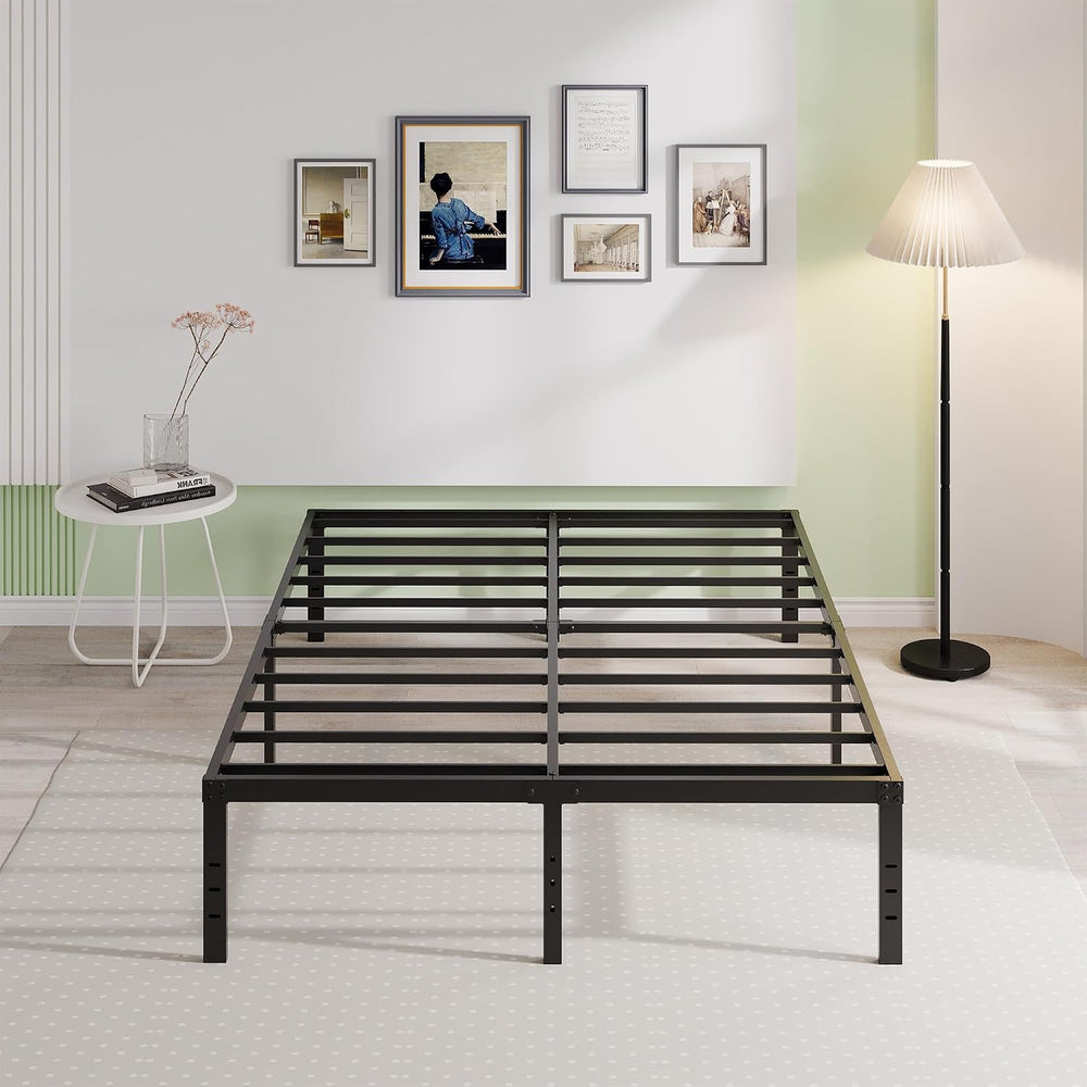 EMODA Queen Bed Frame 18 Inch Heavy Duty Tall with Large Storage Space