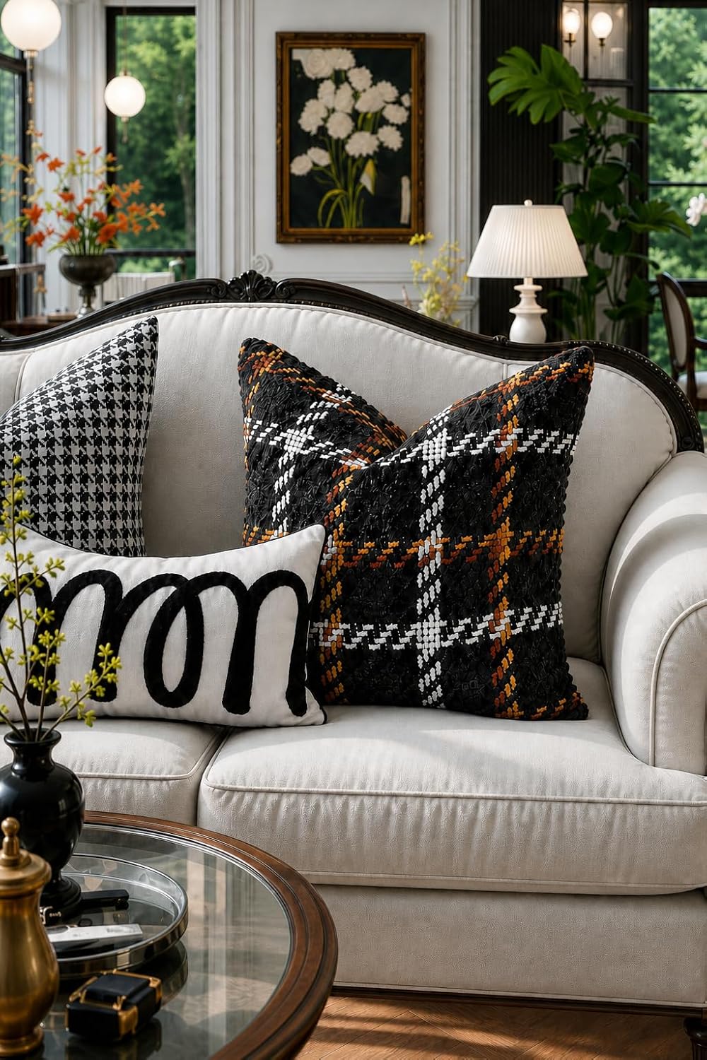 1 Pcs 18x18 Indoor Brown Black Throw Pillow Cover Only