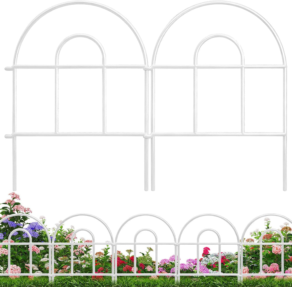 Decorative Garden Fence 21.67ft x 17in - 20 Pack Rustproof Metal No Dig Fence...