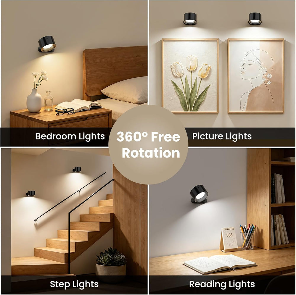 AKSDA Rechargeable Wall Sconce with Remote, Magnetic Wall Light for Bedroom