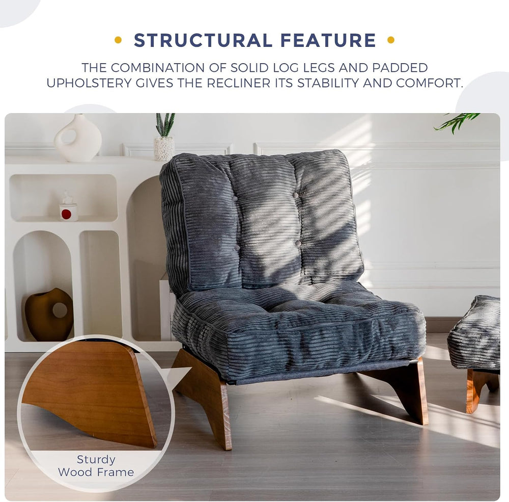 MAXYOYO Accent Chair with Ottoman, Lounge Chair with Adjustable Backrest
