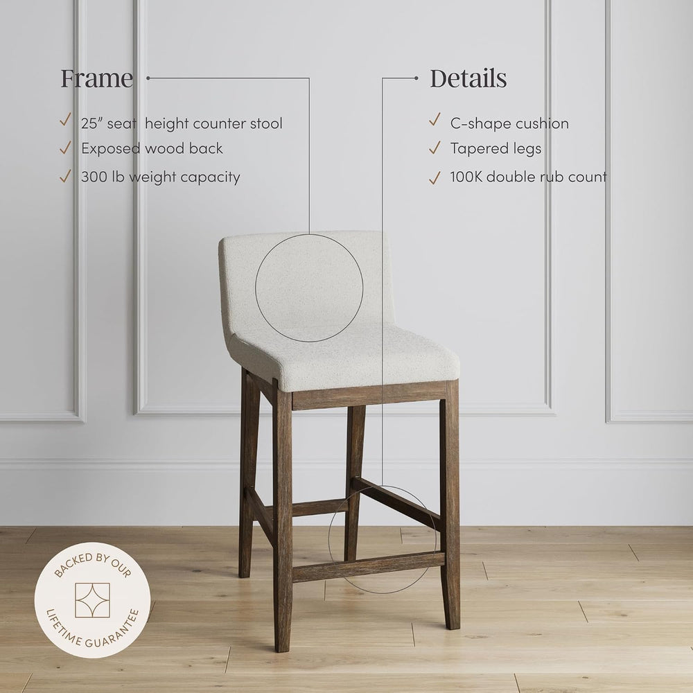 Nathan James Gracie Modern Counter Height Bar Stool with Back, Counter Stool ...