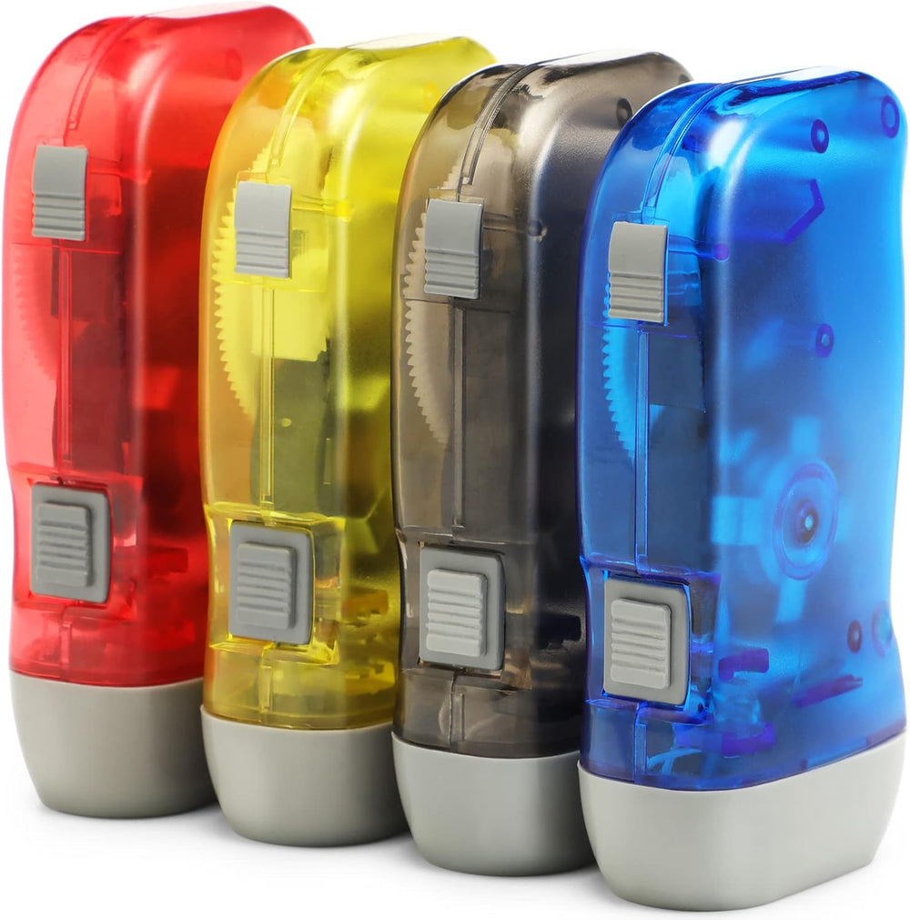 Mudder 24 Hand Crank Flashlight, Red, Blue, Green, Yellow, Black