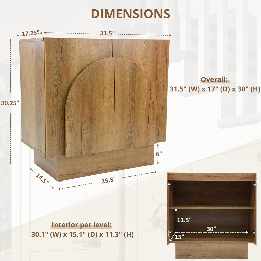 HEAH-YO Natural Sideboard Buffet Cabinet with Storage, Entryway Accent Cabine...