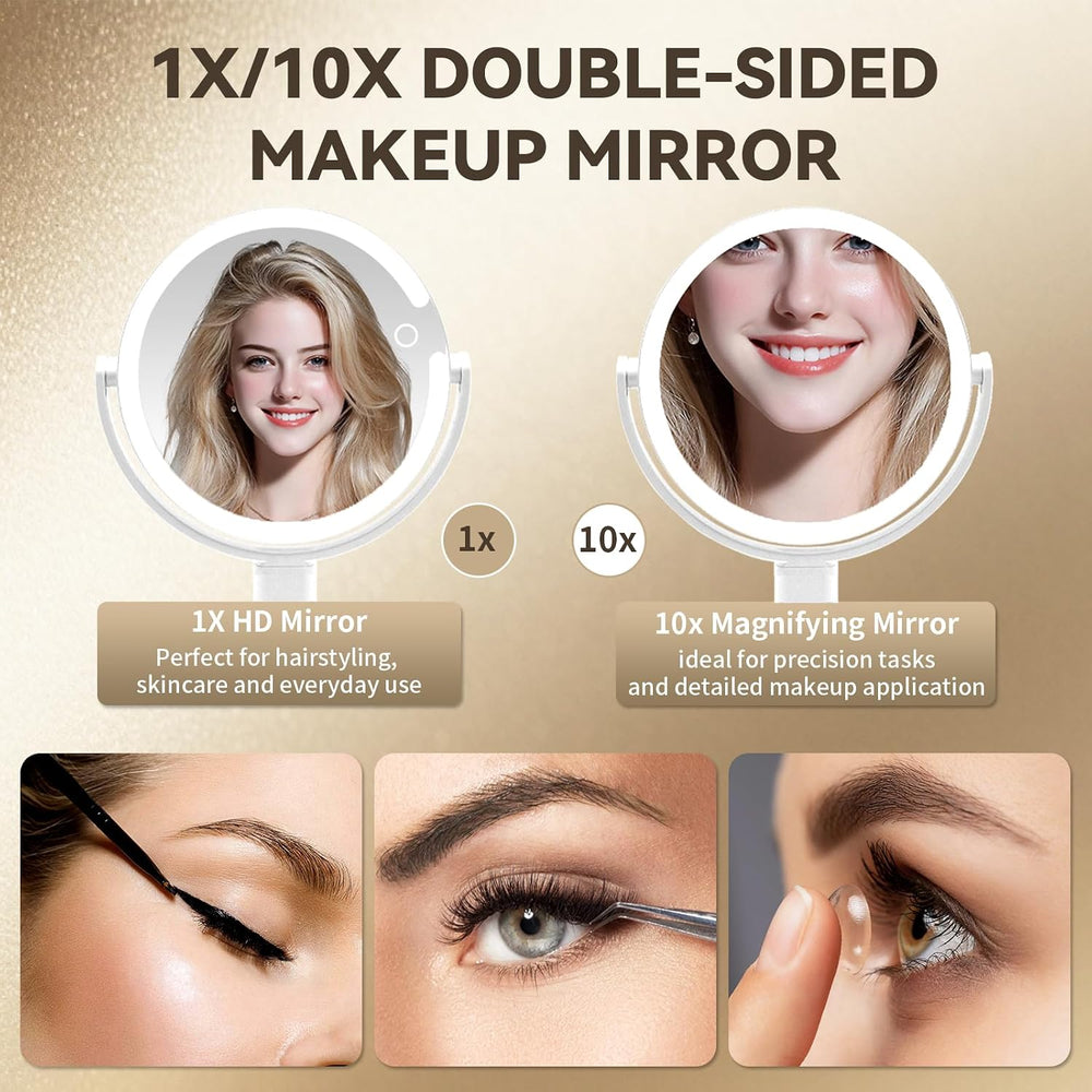 SANYCASA Makeup Mirror with Lights, Lighted Makeup Mirror with Magnification,...