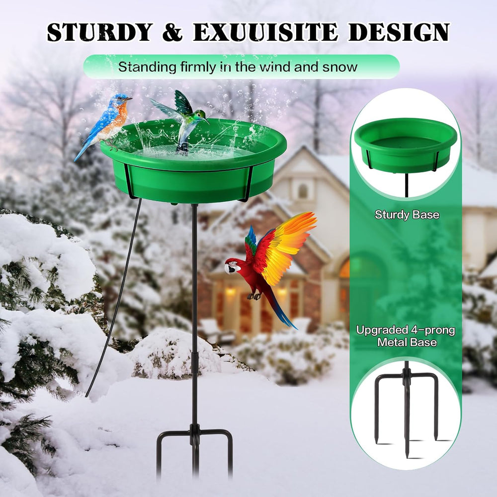 HRAYLTOP Standing Heated Bird Bath for Outdoors for Winter, 75W Heated Bird B...