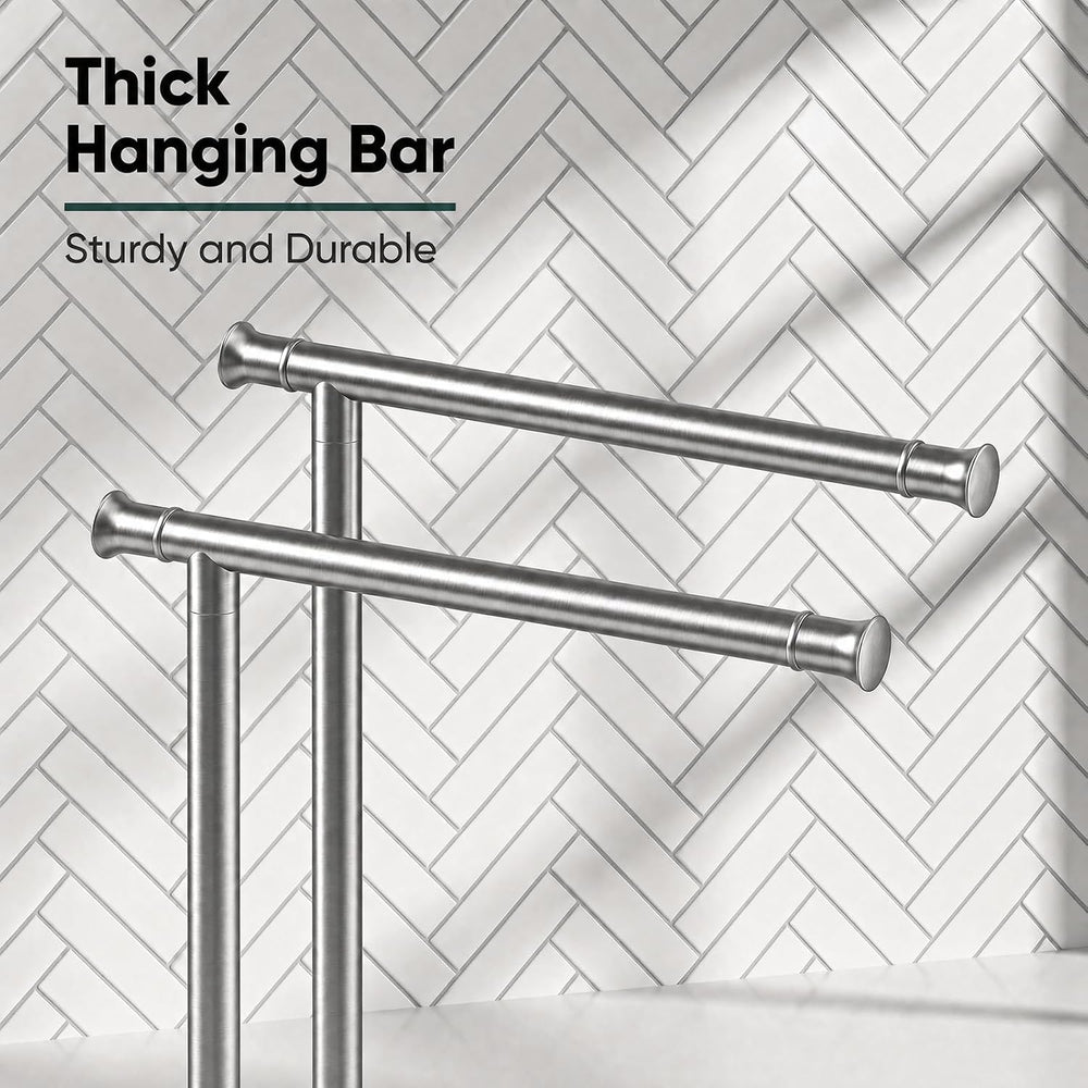 Hoimpro Hand Towel Holder Stand Towel Bar Rack Countertop Brushed Nickel