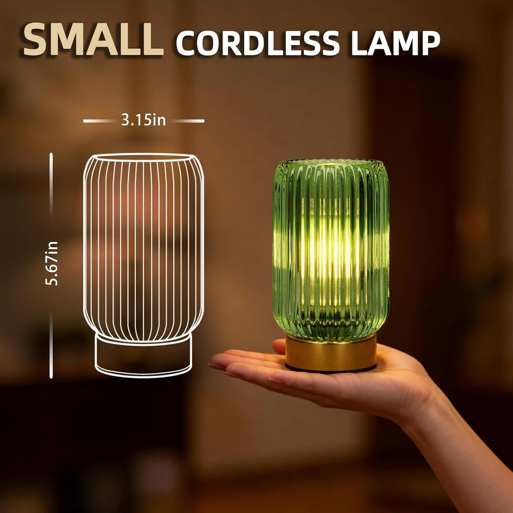 MJ PREMIER Battery Operated Lamp, Small Cordless Lamp with Timer, Green*2