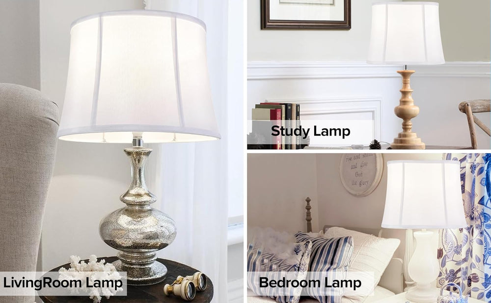 GO&SO Drum Lamp Shades Set of 2,12"x14"x10" Medium Lampsha...