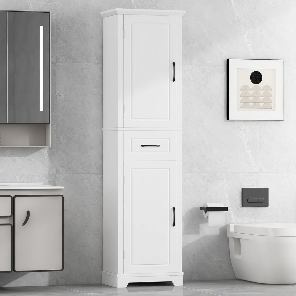 Favfurish 72" Tall Narrow Bathroom Storage Cabinet with 2 Doors & Dr...