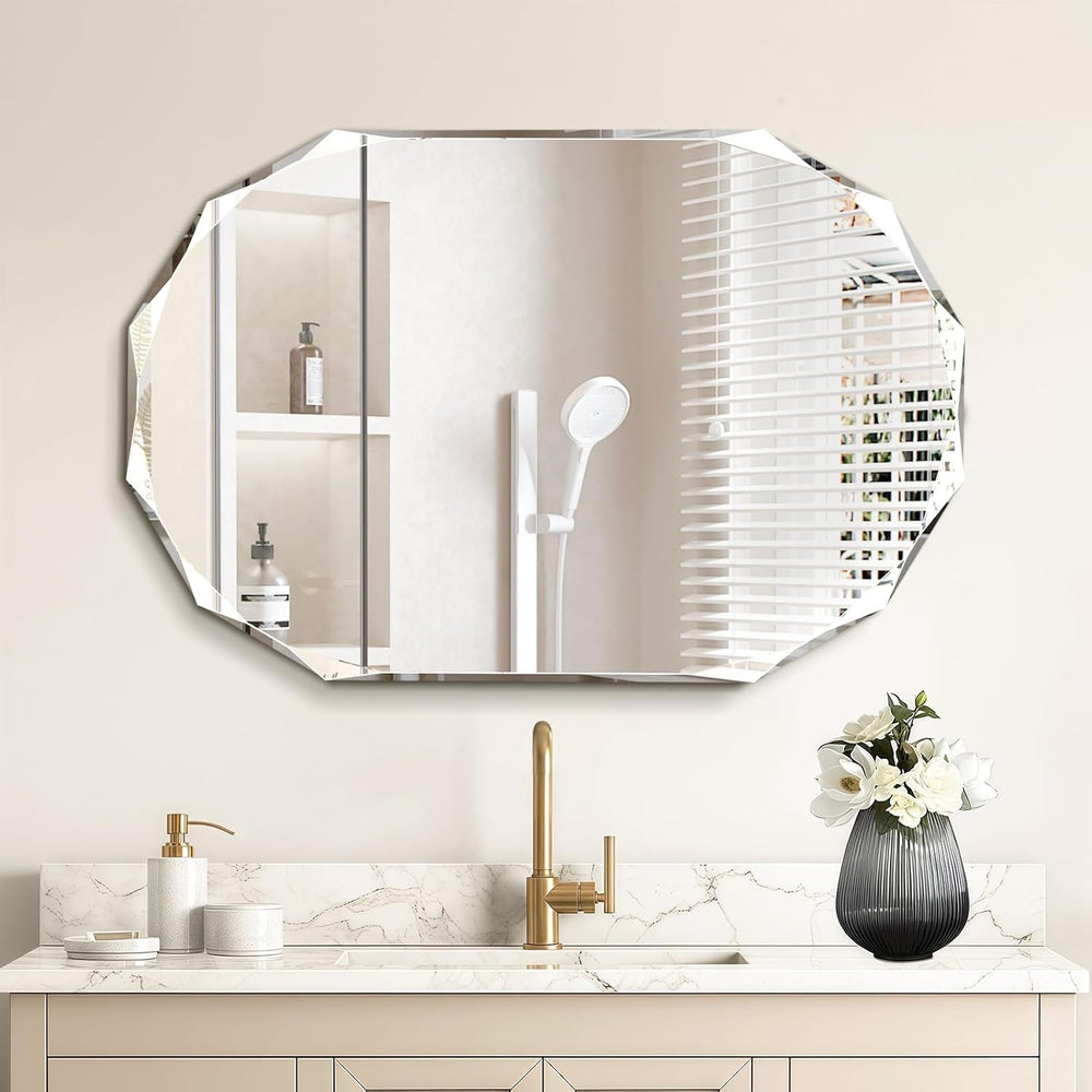 Pregaspor Single Beveled Edge Bathroom Vanity Mirror, 23.6" x 35.4"...