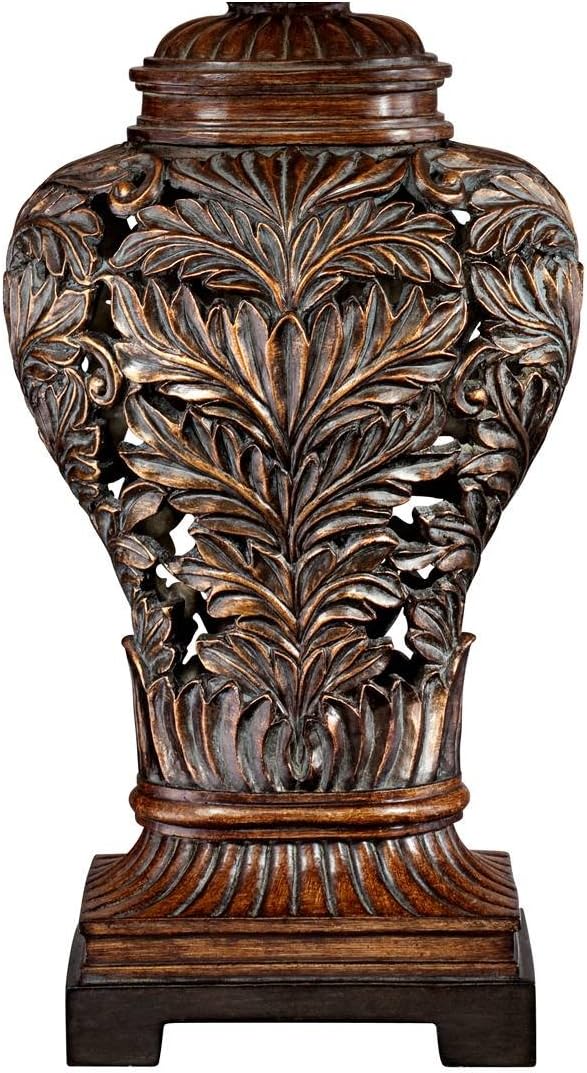 Regency Hill Leafwork 32 1/2" Table Lamp Large Bronze Brown Vase Cottage
