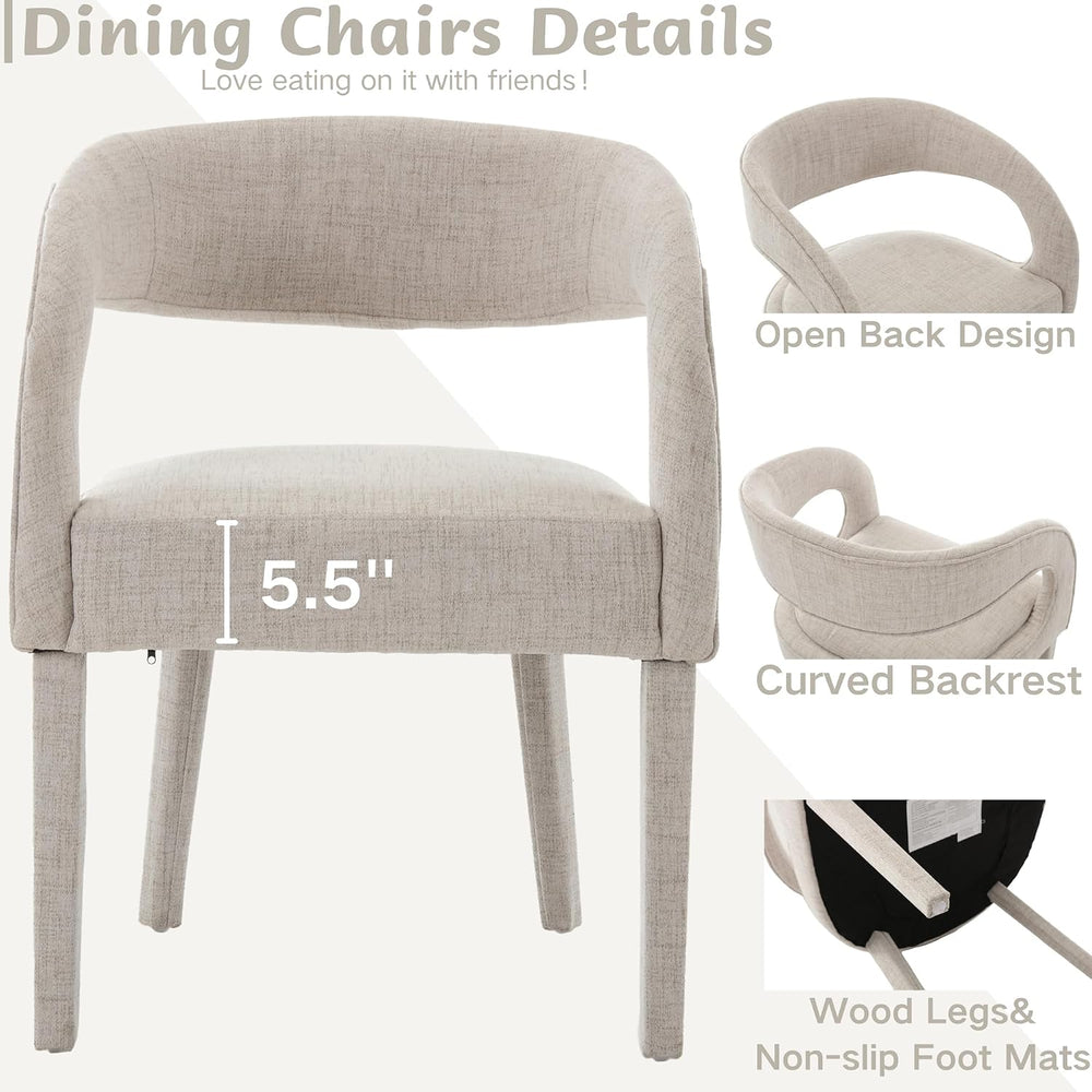Shunzhi Modern Upholstered Dining Chairs Set of 6, Barrel Dining Room Chairs,...