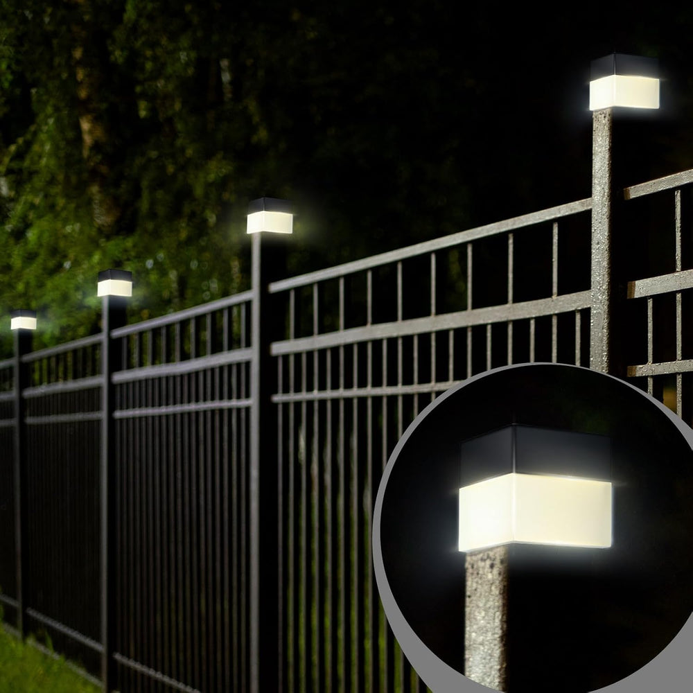 Hicarer 12 Pack Solar Fence Post Cap Light 2 x 2 Solar Light,Warm Yellow