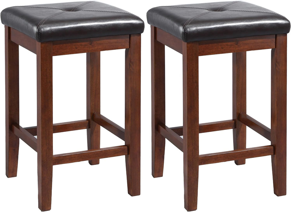 Crosley Furniture Upholstered Square Counter Stools, Set of 2, 24"