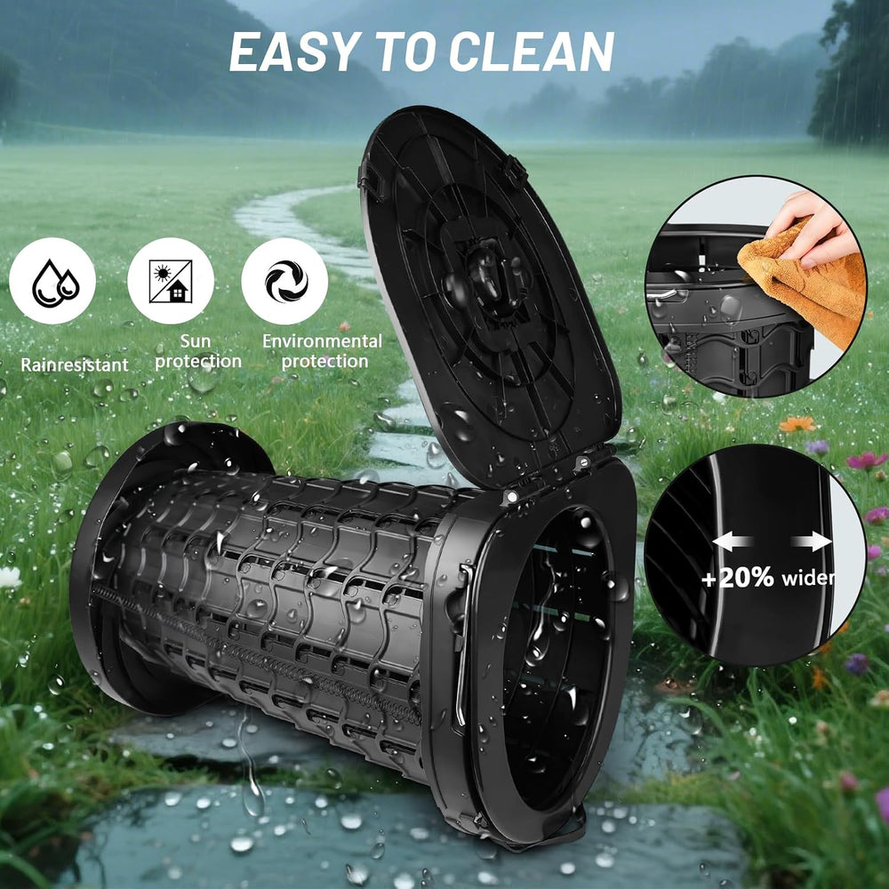 XXL Retractable Portable Toilet Travel Toilet (440lbs Capacity) Adjustable He...