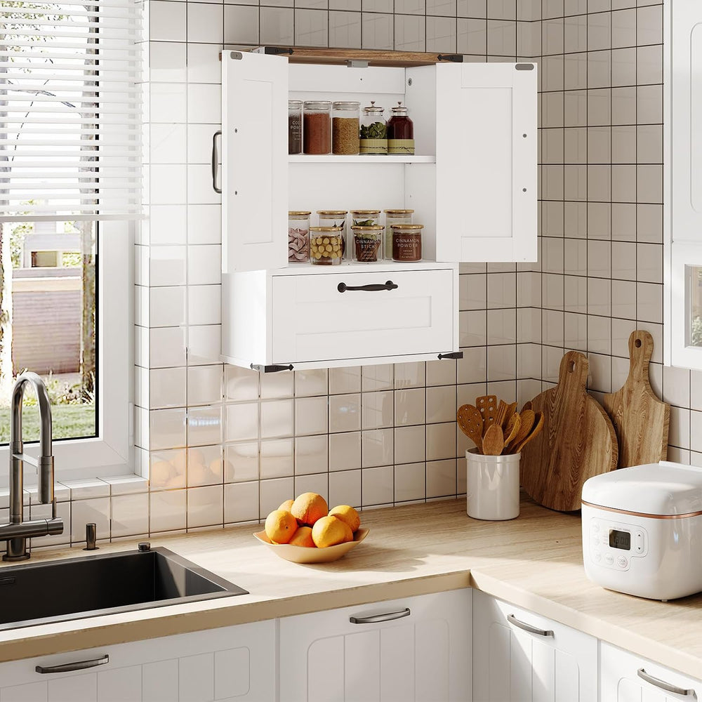 HOOBRO Farmhouse Wall Mounted Cabinet with Adjustable Shelf, Medicine Cabinet...