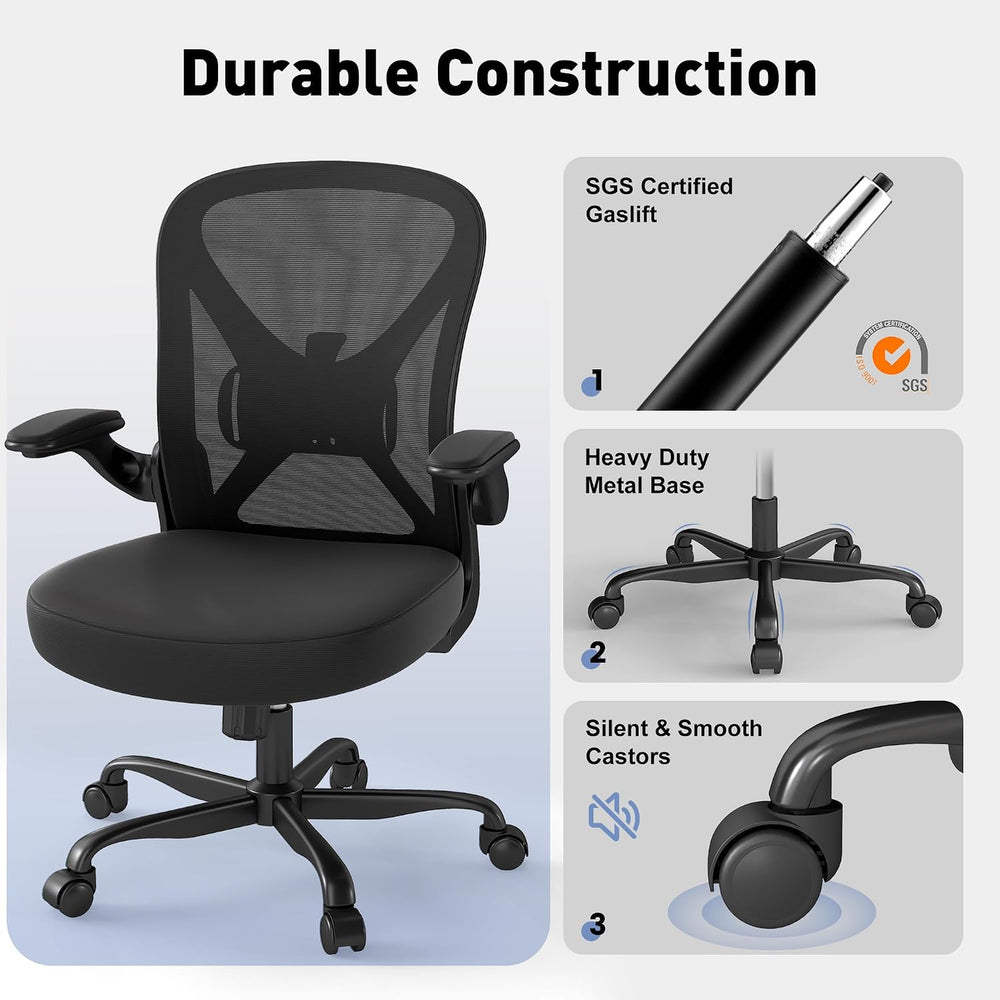 Ergonomic Mesh Office Chair, Adjustable Lumbar Support, Black