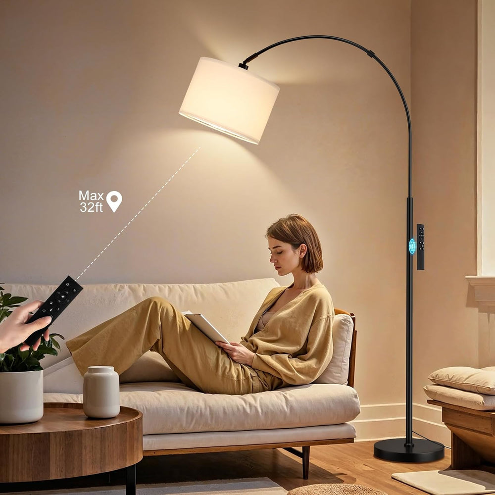 Ambimall Dimmable Arc Floor Lamp with Remote, Color Temp Adjustable