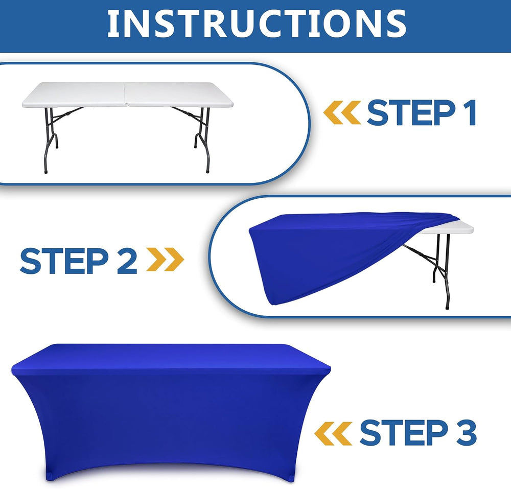 Spandex Table Cloths for 6 foot Rectangle Tables-Fitted Stretch Table Cover