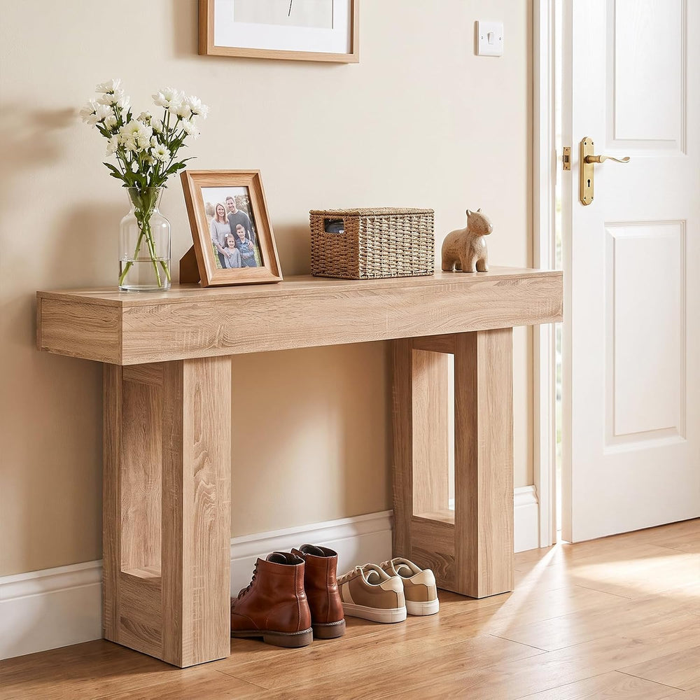 GIANTEX 63" Long Console Table, Farmhouse Wooden Rectangular Sofa Table