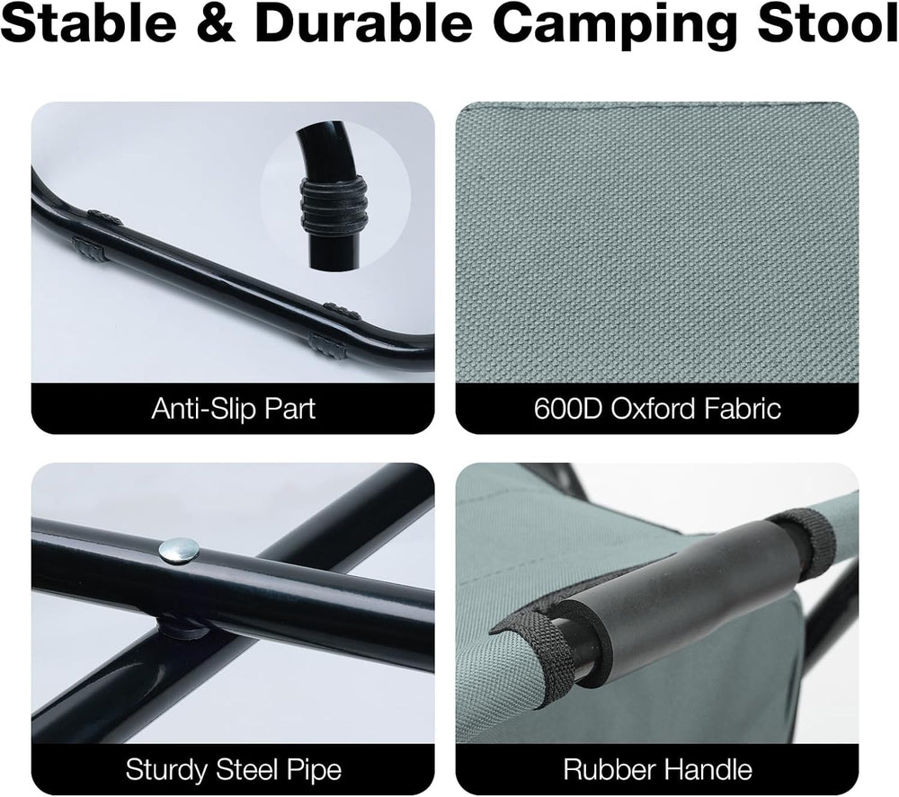Portable Backpack Stool Cooler, Folding Seat Backpack Chair, Gray