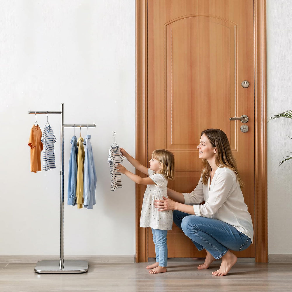 Heavy Duty Stainless Steel Clothes Rack with Adjustable Height 43"-71&qu...