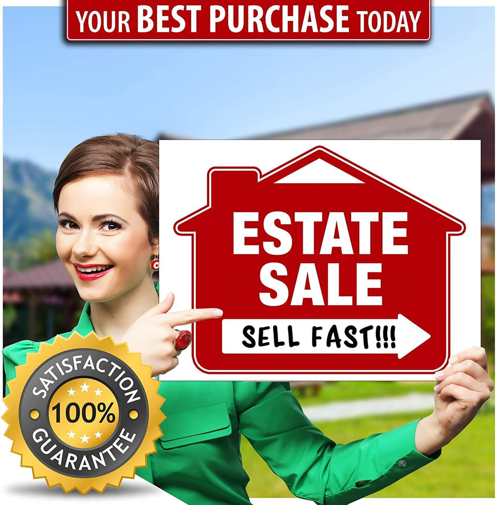Estate Sale Signs (10 Pack) โ Premium LARGE 24โ x 18โ Double-Sided with Heavy...