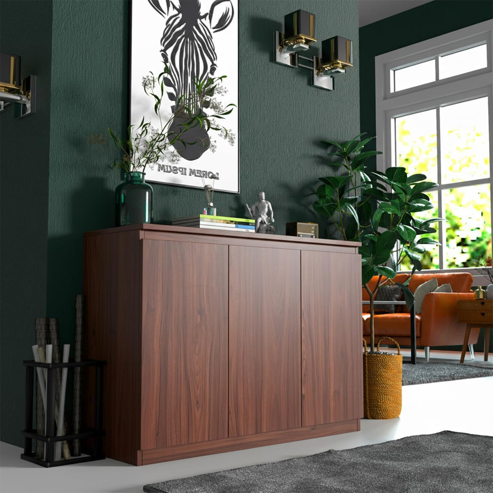 holzart 43" Walnut Brown Buffet Cabinet Sideboard with Storage - Modern ...