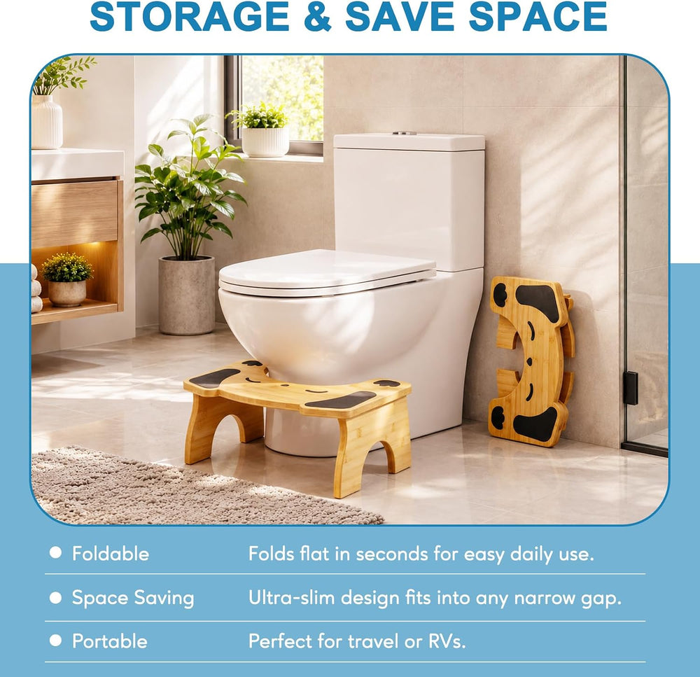 Foldable Toilet Stool, 7 Inch Poop Stool for Bathroom