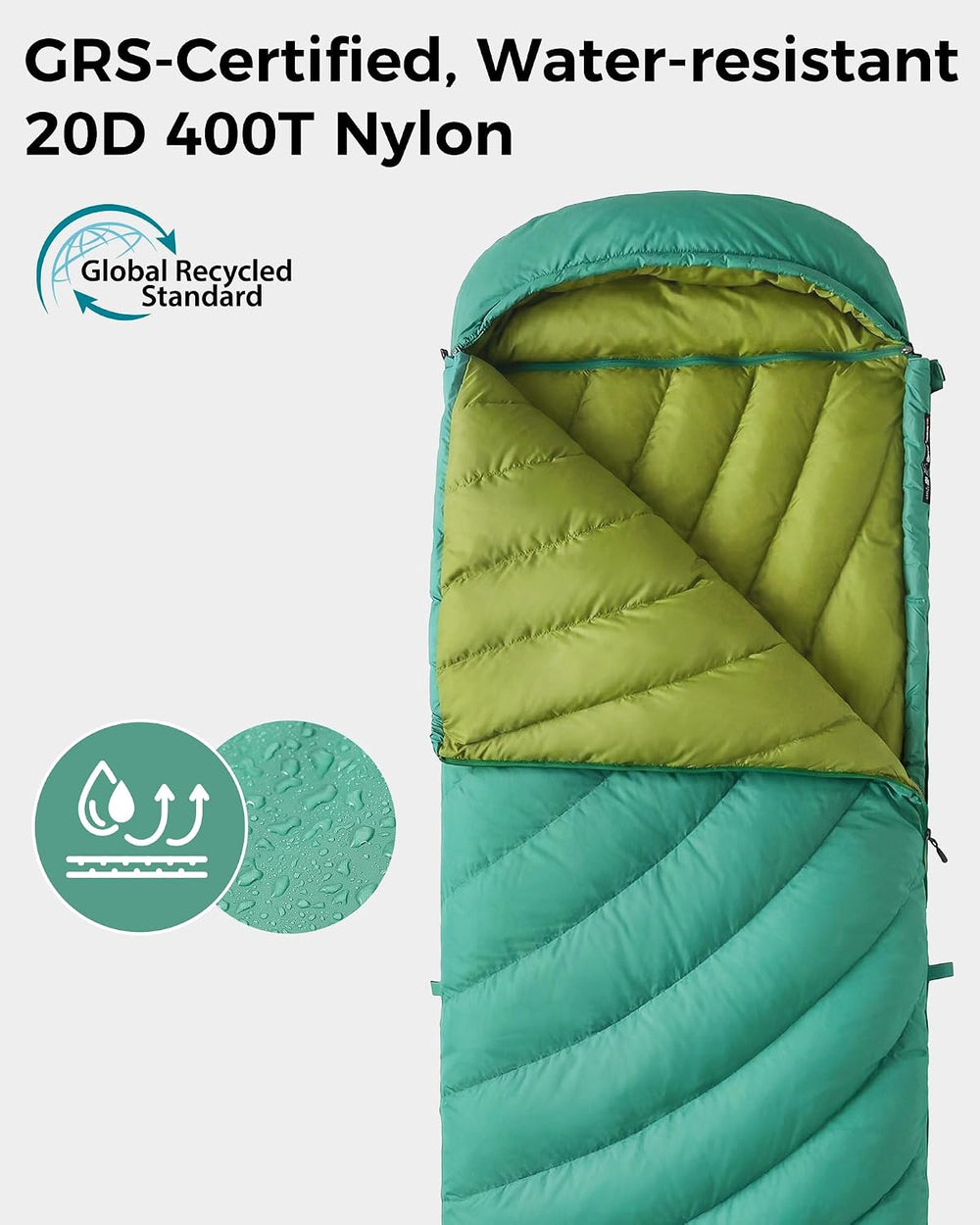 ATEPA Down Sleeping Bag for Adults, Hybrid, 3 Season, Lightweight