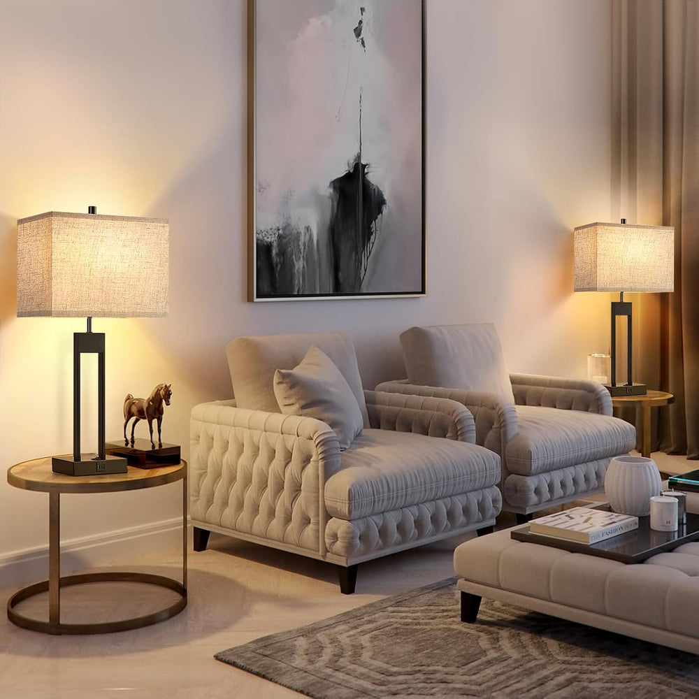 Extra Large 25.5" Nightstand Table Lamps for Bedrooms Set of 2, Bedside ...