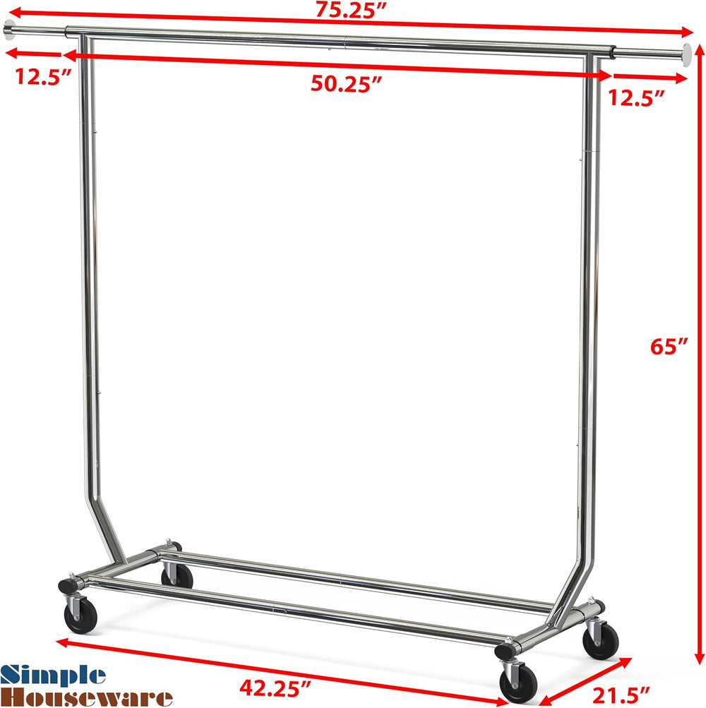 Simple Houseware Supreme Commercial Grade Clothing Garment Rack, Chrome
