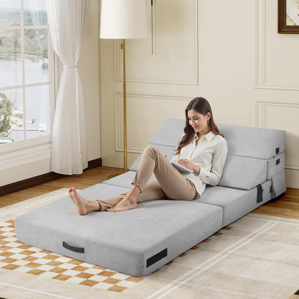 Convertible Sofa Bed 4 in 1 Folding Sleeper Chair, High Density Sponge Floor ...