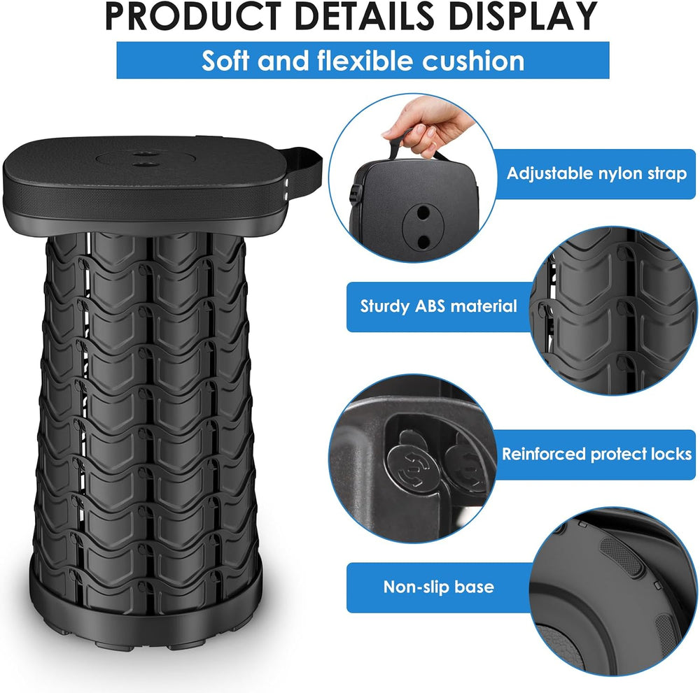 aboutool 2 Pack Collapsible Stool - Portable Folding Stool for Adults, Lightw...